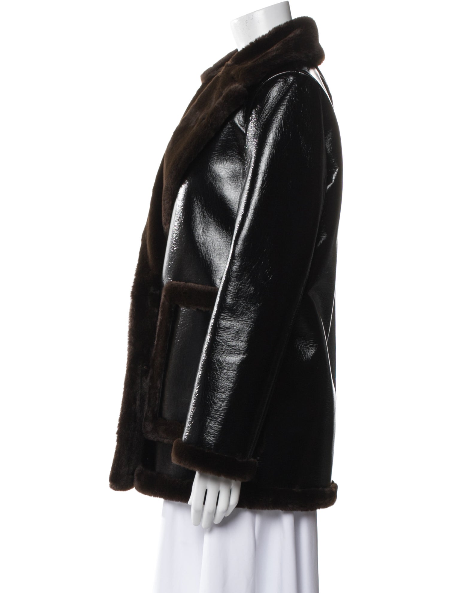 Theory Faux Leather Faux Fur Jacket