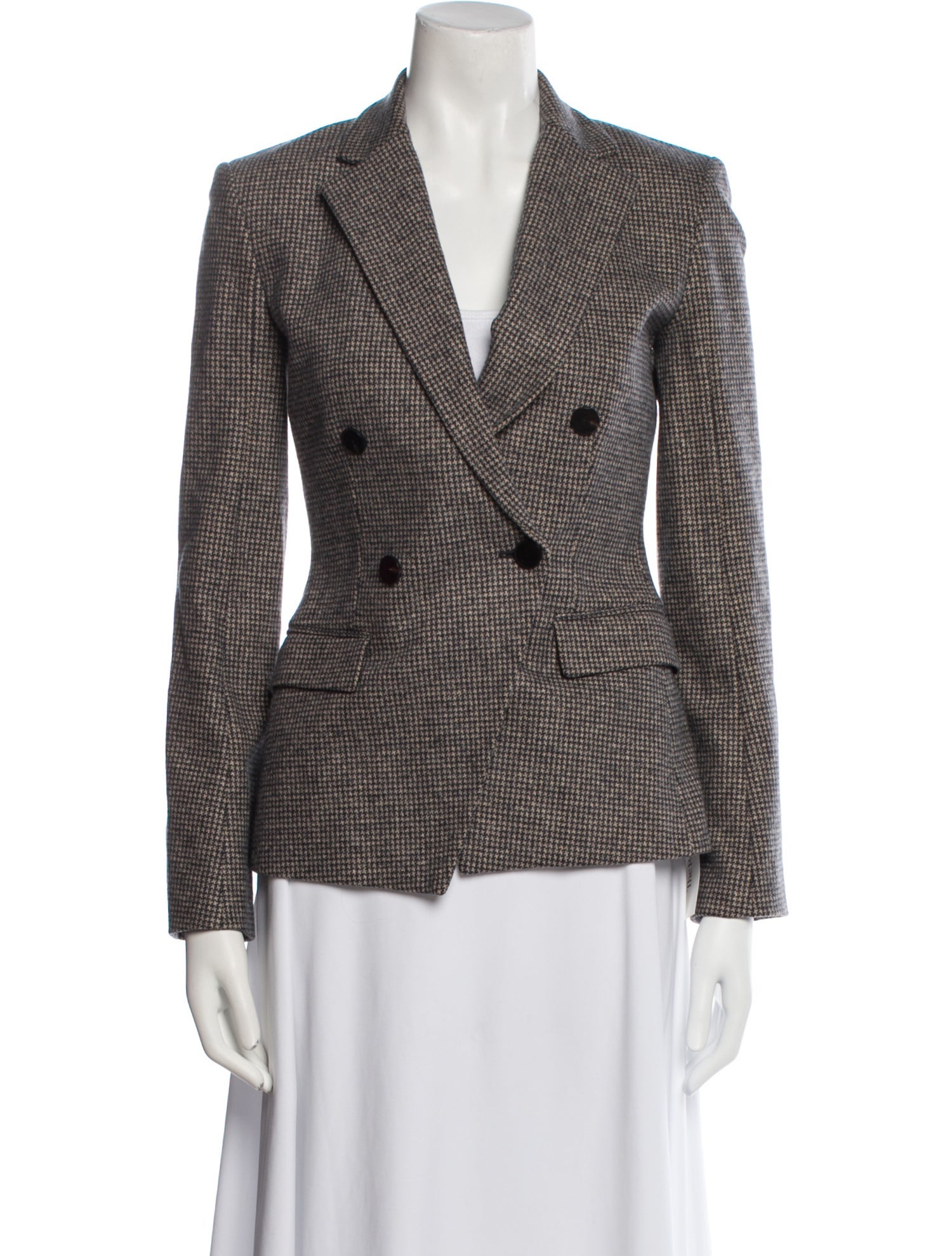 Theory Wool Plaid Print Blazer