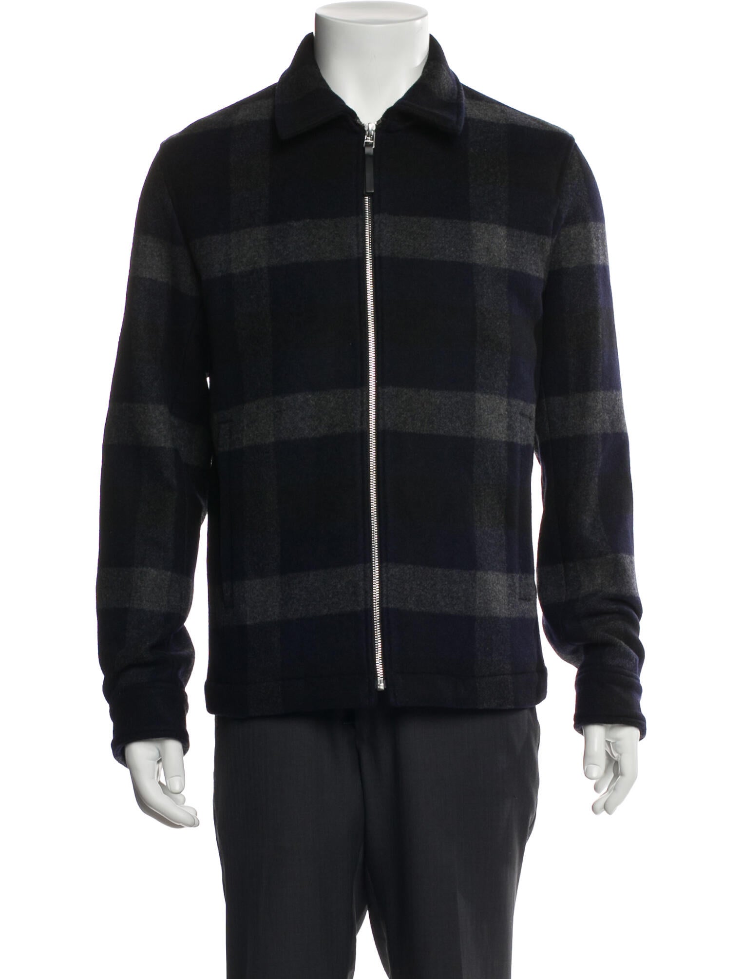Theory Wool Plaid Print Jacket w/ Tags
