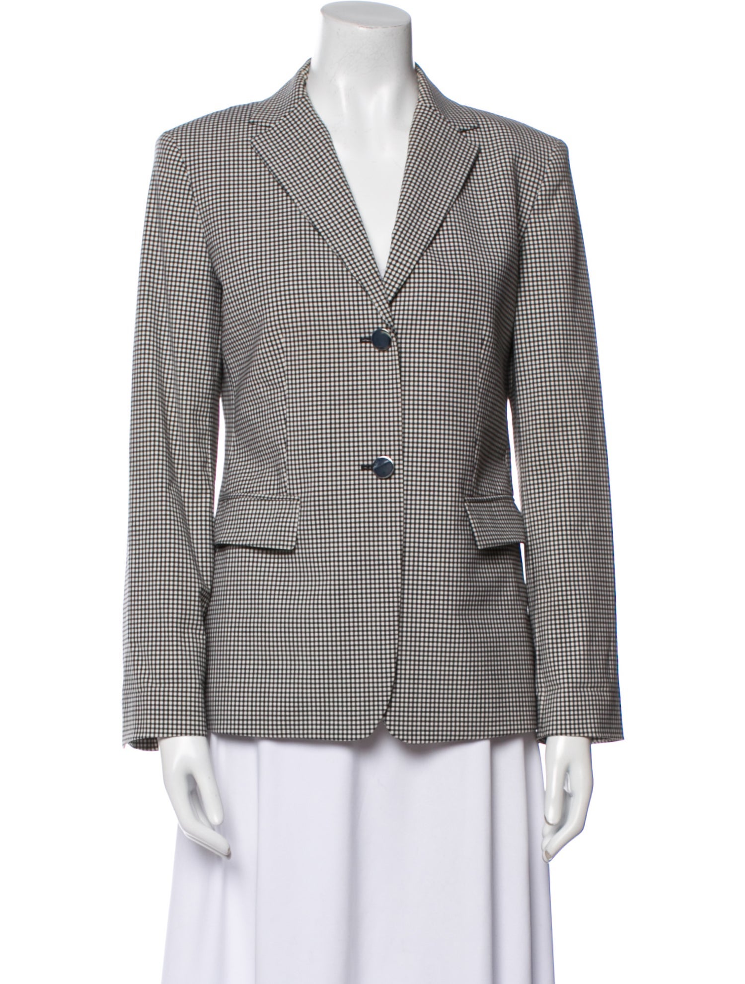 Theory Virgin Wool Plaid Print Blazer