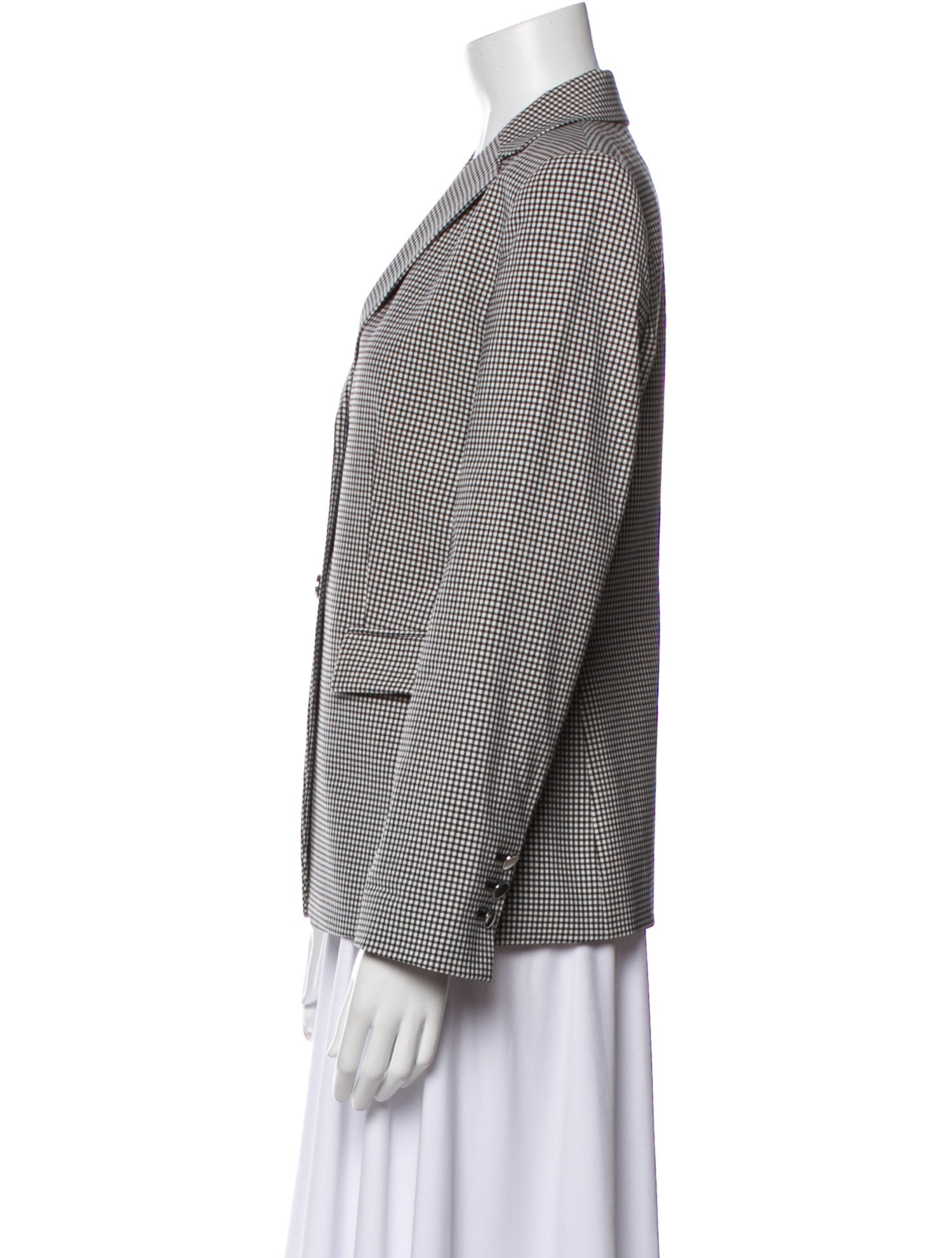 Theory Virgin Wool Plaid Print Blazer