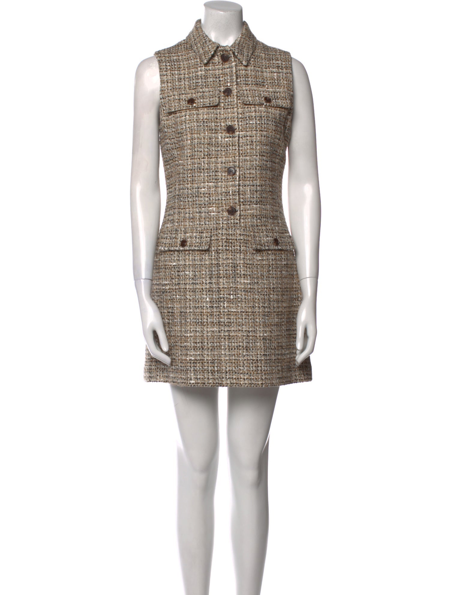 Theory Plaid Print Mini Dress