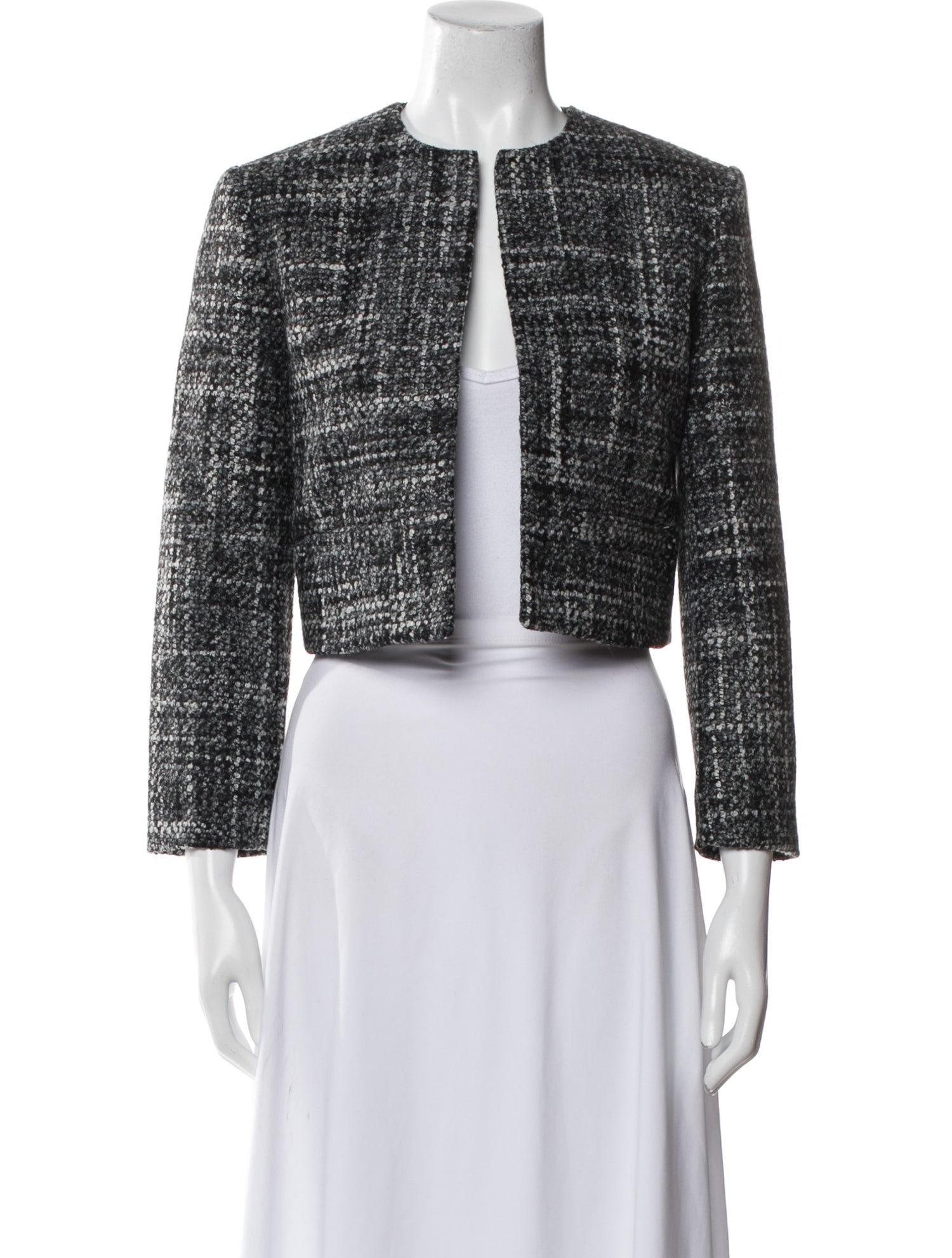 Theory Wool Tweed Pattern Bolero