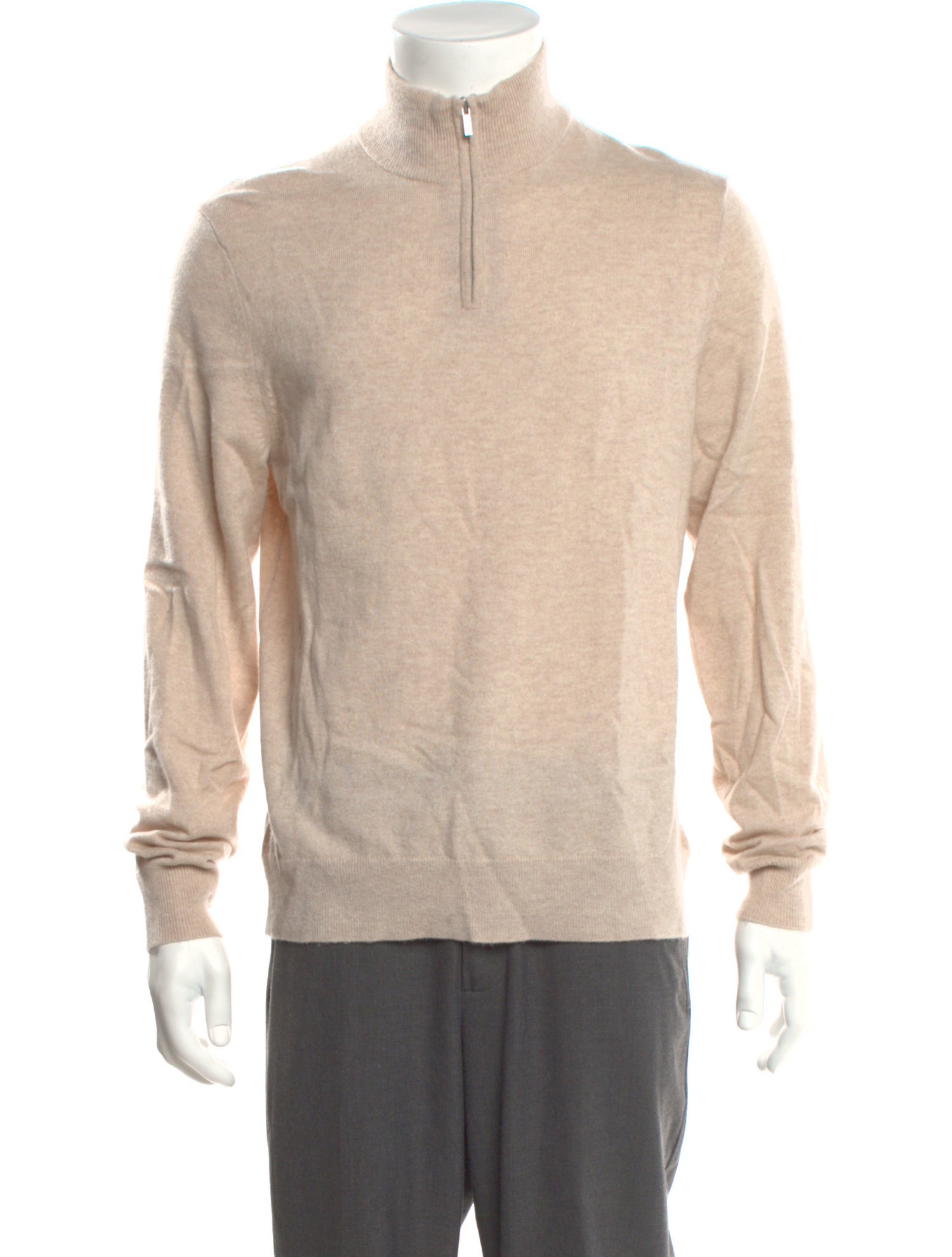 Theory Cashmere Mock Neck Polo Sweater