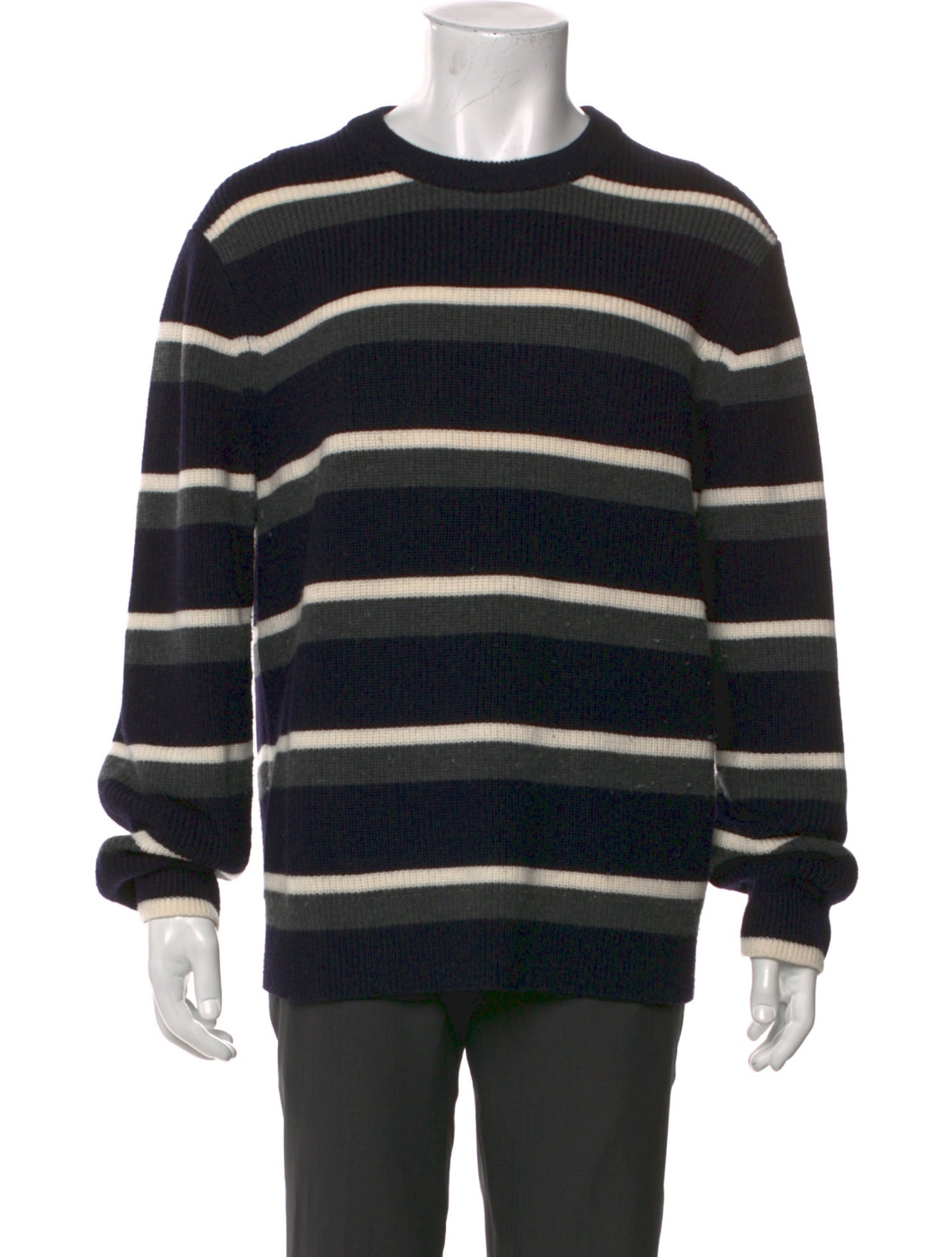 Theory Striped Crew Neck Pullover