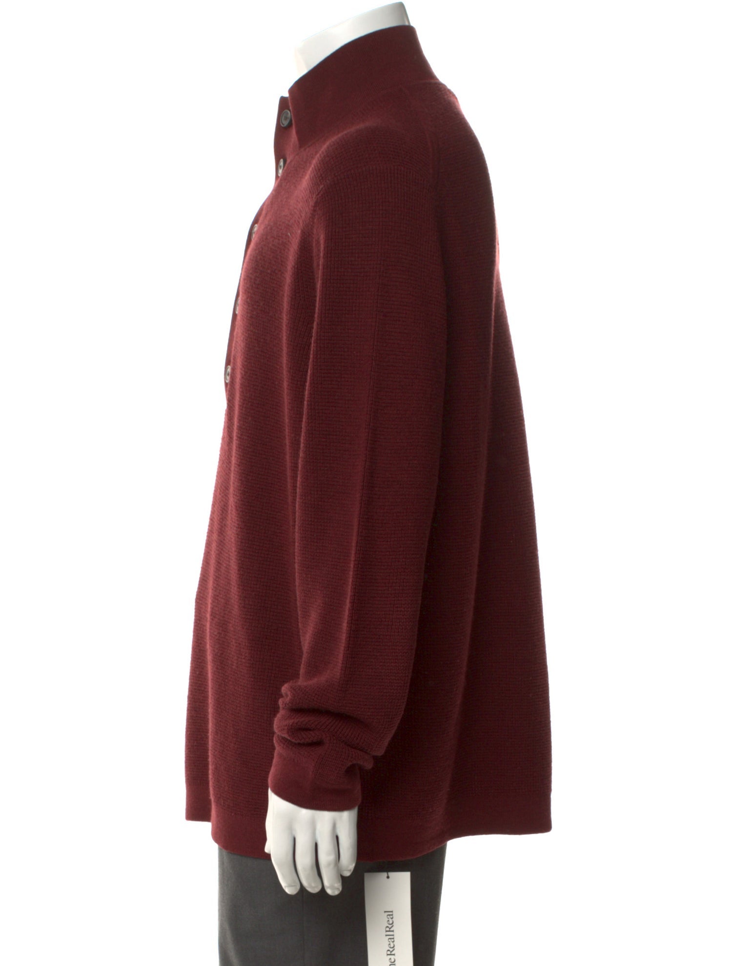 Theory Merino Wool Mock Neck Polo Sweater