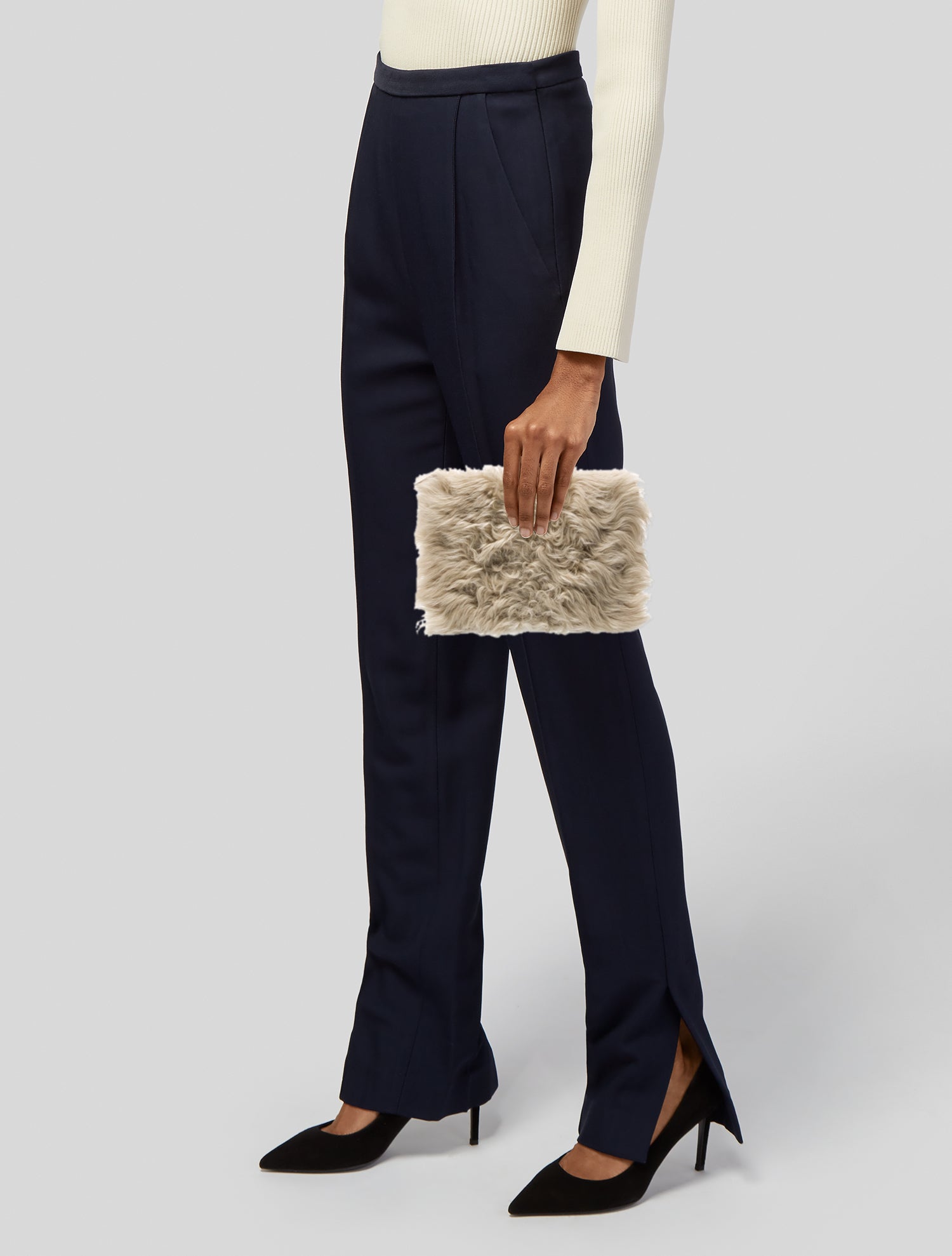 Theory Lamb Fur Evening Bag