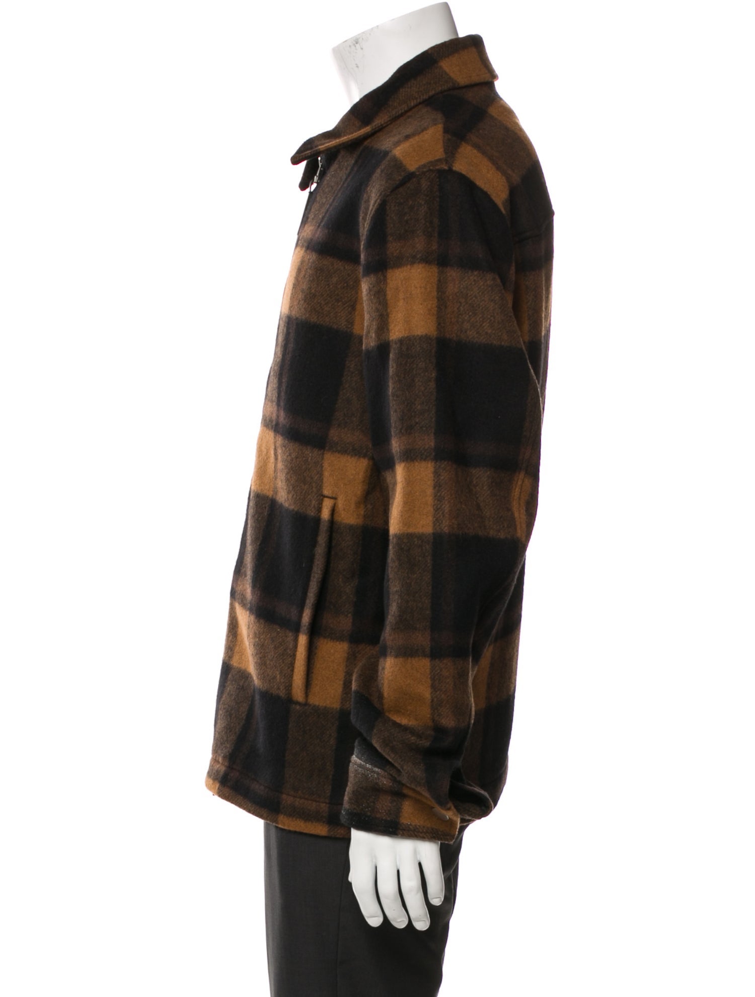 Theory Wool Plaid Print Bomber Jacket