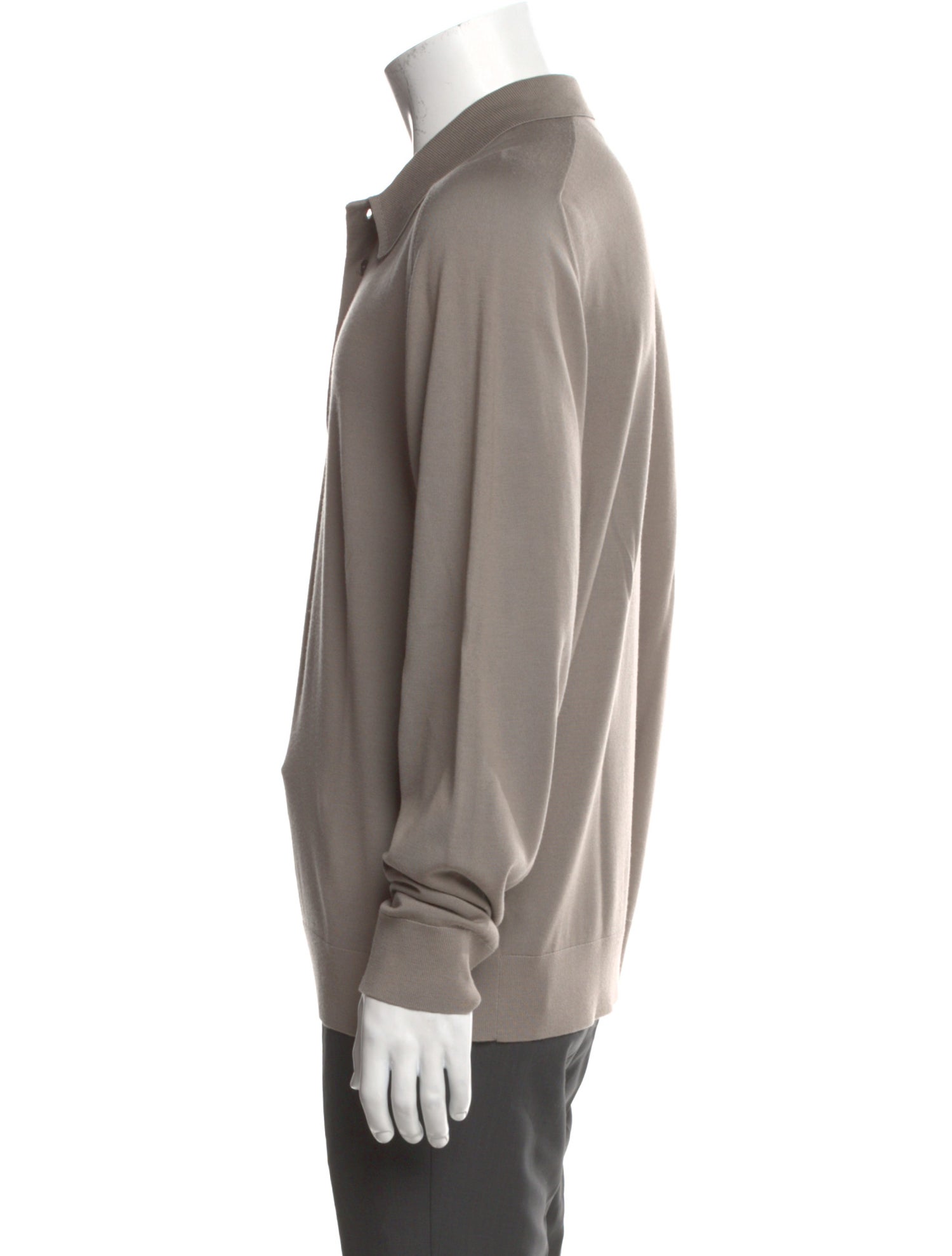 Theory Wool Mock Neck Polo Sweater