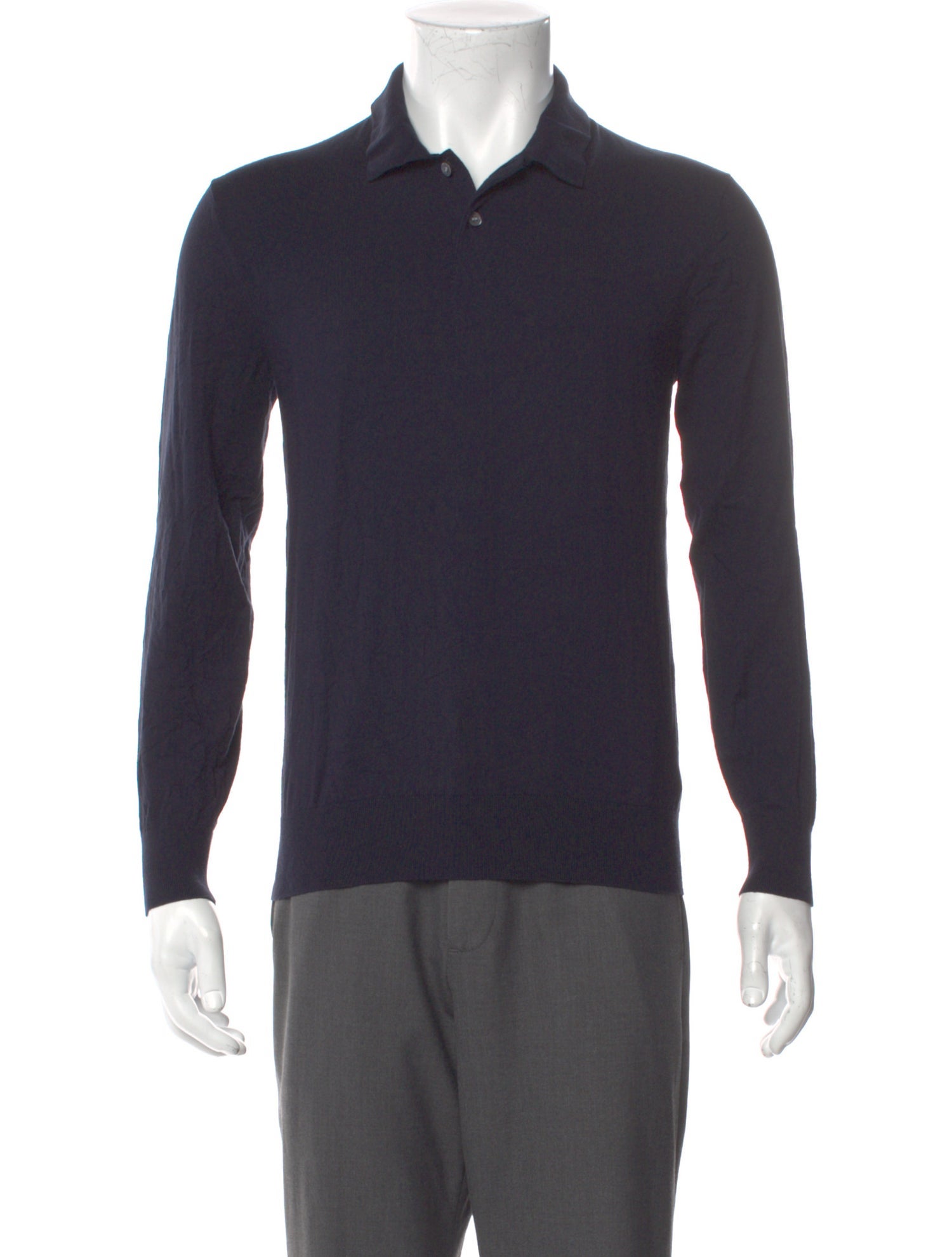 Theory Mock Neck Long Sleeve Polo Sweater