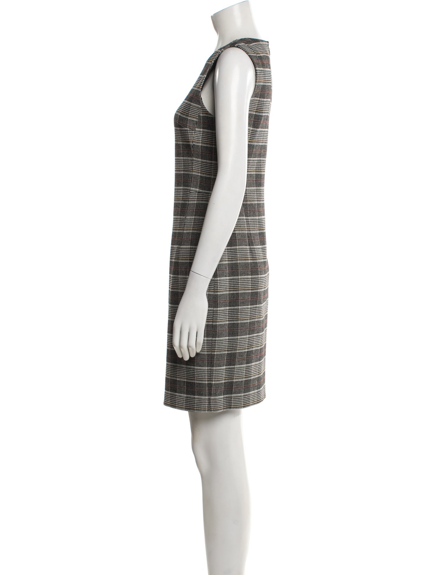 Theory Plaid Print Mini Dress