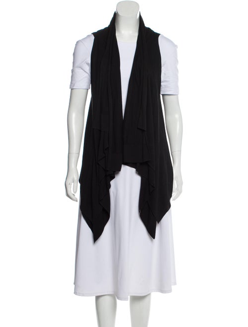 Theory Sleeveless Asymmetrical Cardigan Black