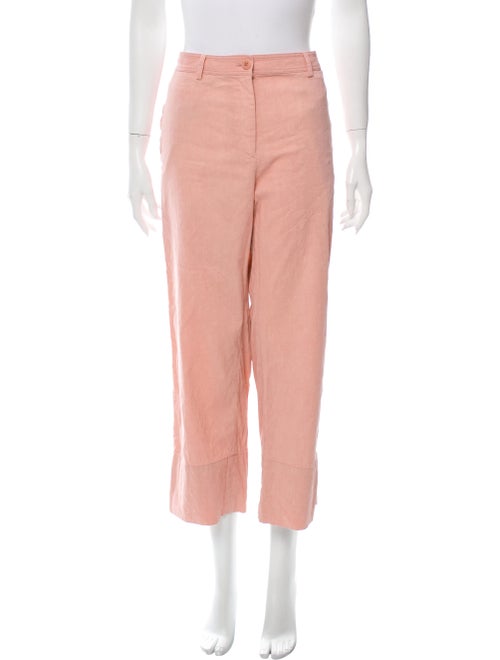 Theory Linen Wide Leg Pants Pink