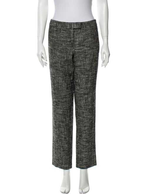 Theory Animal Print Straight Leg Pants Black