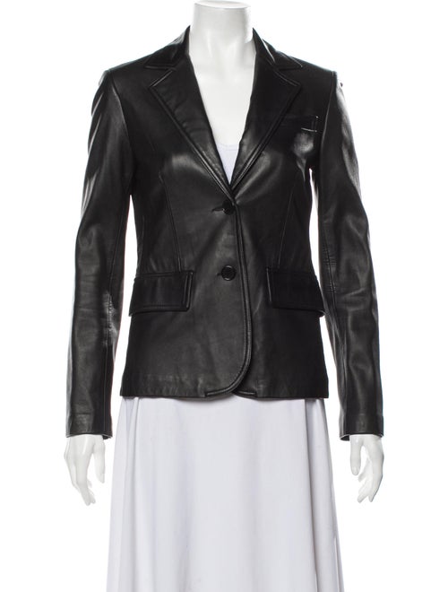 Theory Leather Blazer Black