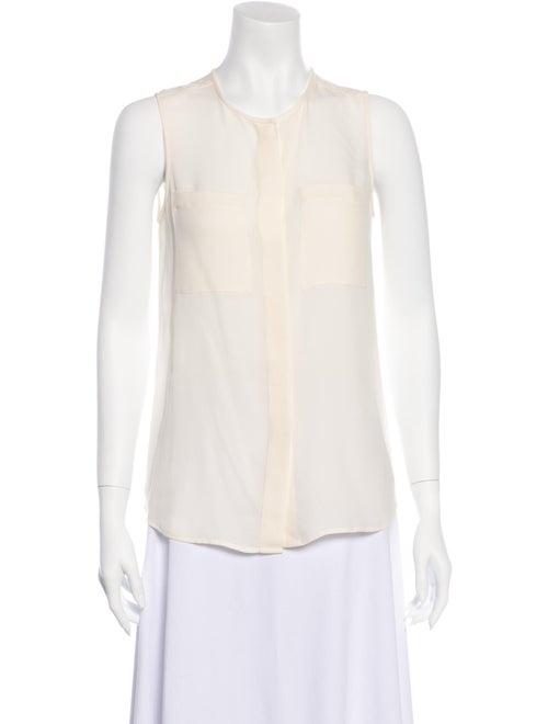 Theory Silk Crew Neck Blouse