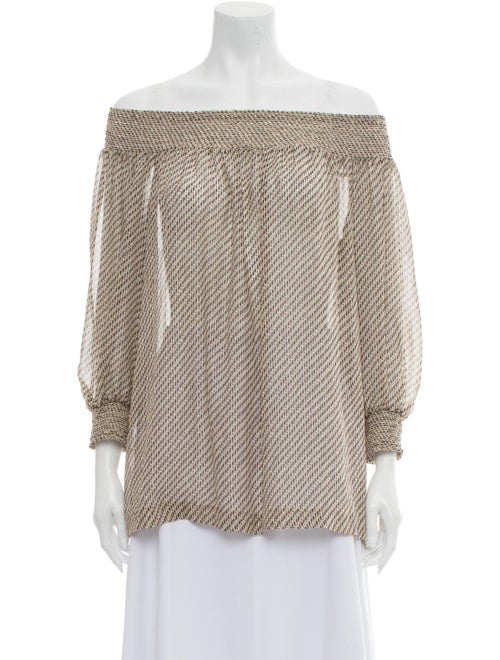 Theory Silk Printed Blouse Brown