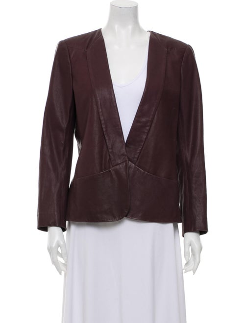 Theory Lamb Leather Blazer Brown