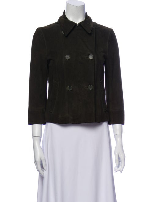 Theory Suede Utility Jacket Green
