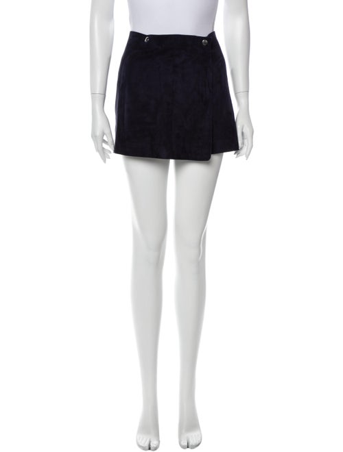 Theory Suede Mini Skirt Blue