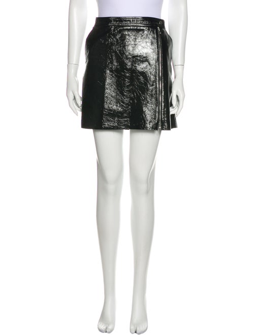 Theory Leather Mini Skirt Black
