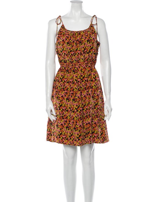 Theory Silk Knee-Length Dress Orange