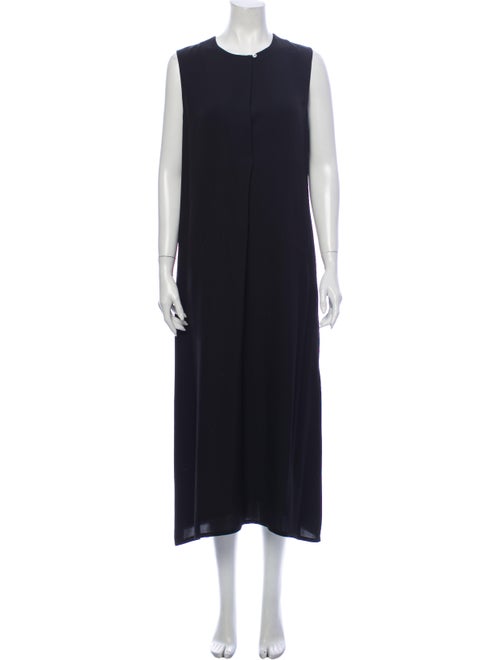 Theory Silk Midi Length Dress Black