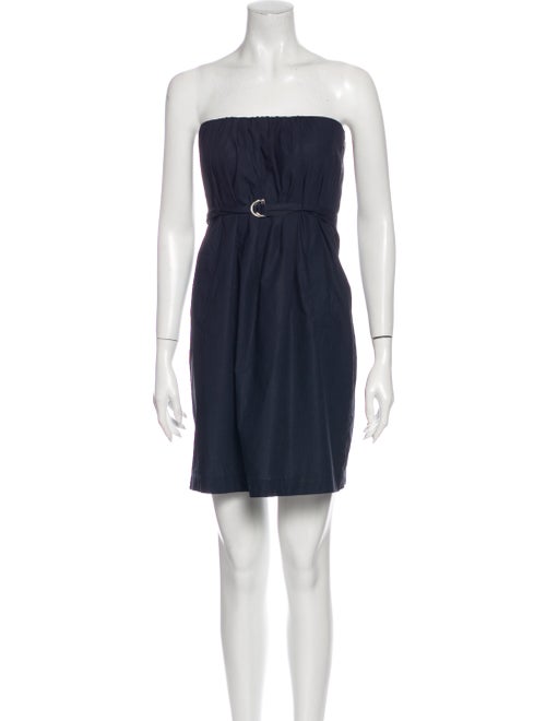 Theory Strapless Mini Dress Blue