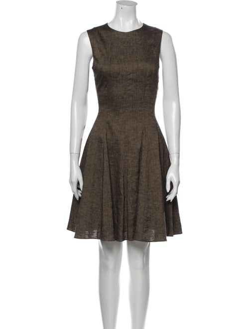 Theory Linen Knee-Length Dress Brown