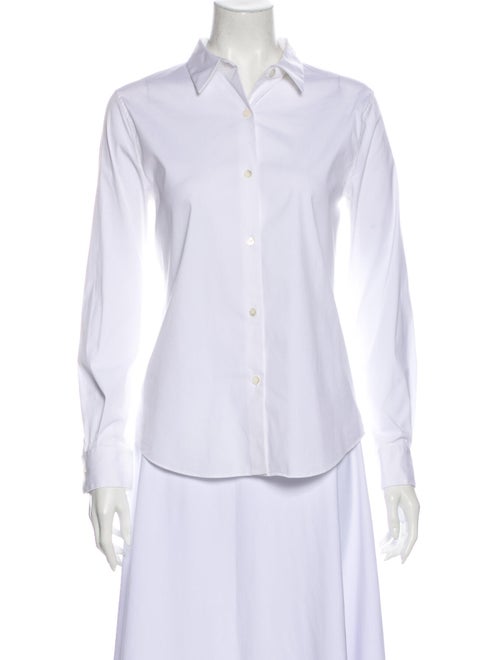 Theory Long Sleeve Button-Up Top White