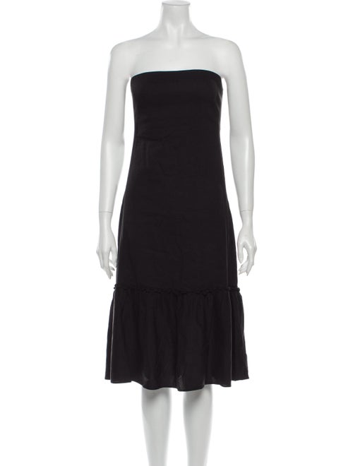 Theory Linen Mini Dress Black