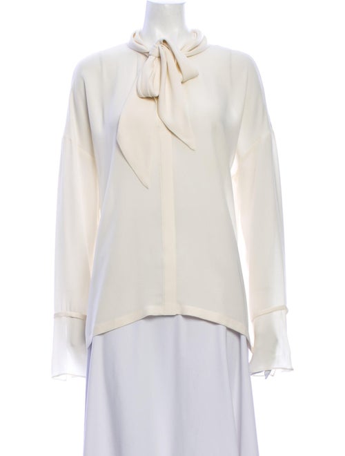 Theory Tie Neck Long Sleeve Blouse