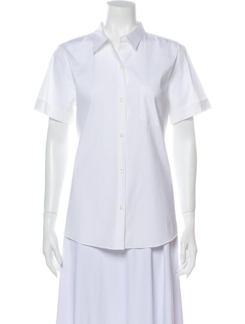 Theory Short Sleeve Button-Up Top White