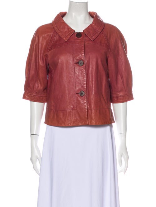 Theory Leather Jacket Pink