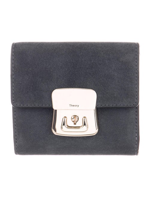 Theory Suede Mini Wallet Grey