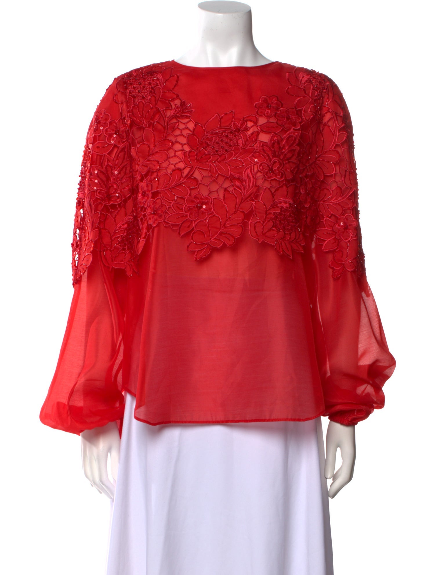 Tarik Ediz Bateau Neckline Long Sleeve Blouse