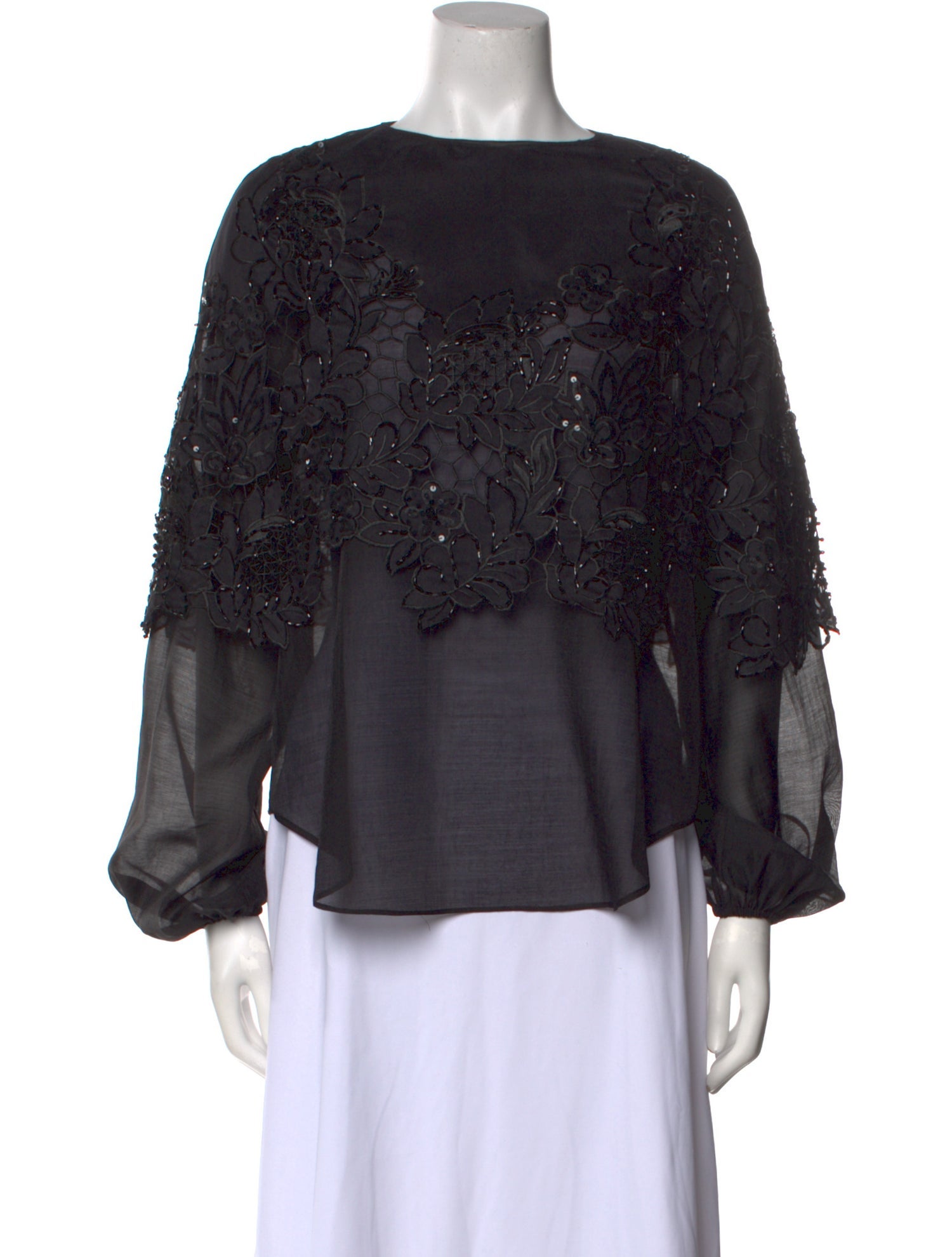 Tarik Ediz Bateau Neckline Long Sleeve Blouse