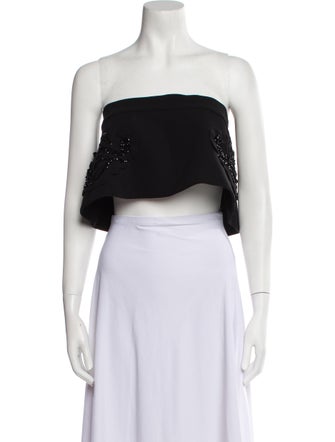 Tarik Ediz Strapless Crop Top