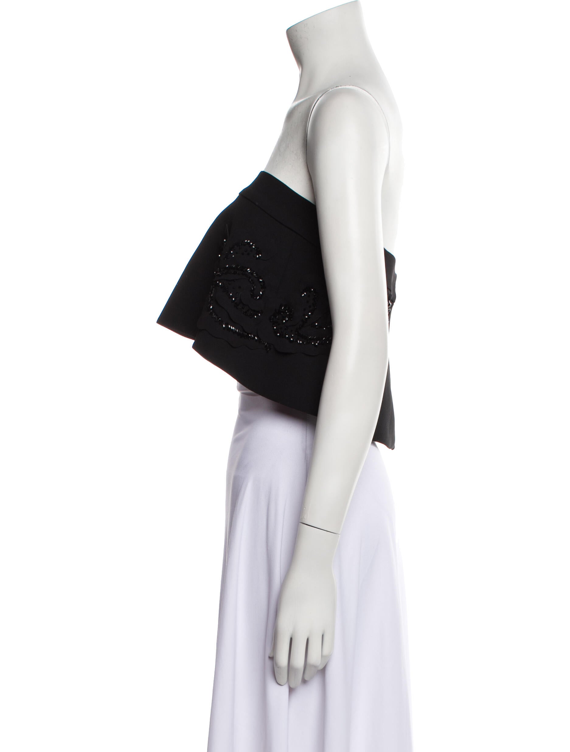 Tarik Ediz Strapless Crop Top