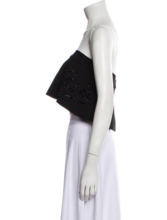 Tarik Ediz Strapless Crop Top