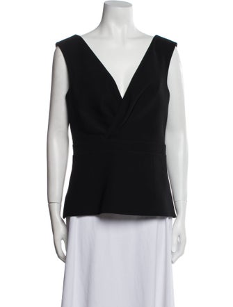 Tarik Ediz V-Neck Sleeveless Top