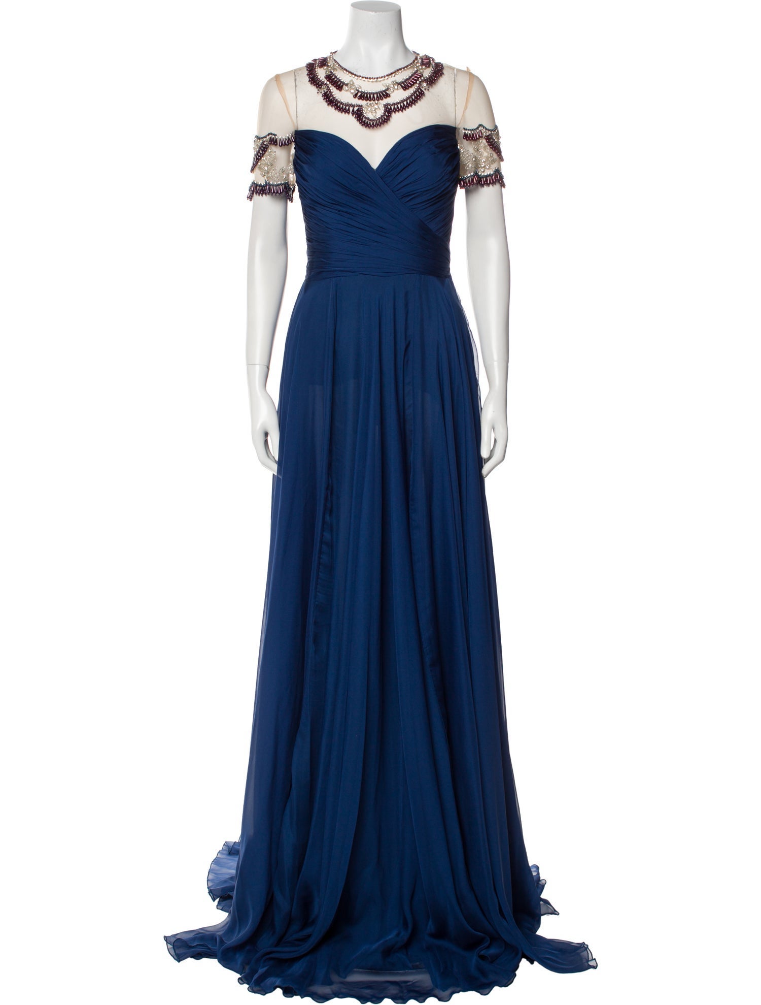 Tarik Ediz Crew Neck Long Dress