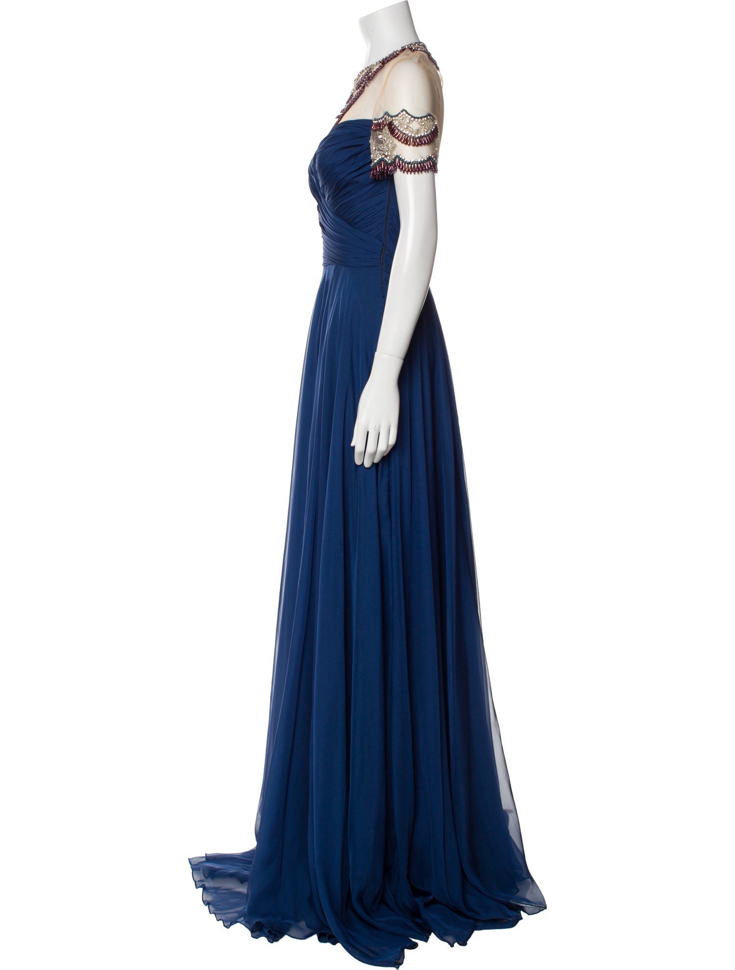 Tarik Ediz Crew Neck Long Dress