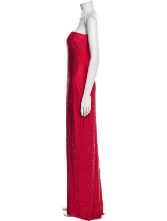 Tarik Ediz Strapless Long Dress