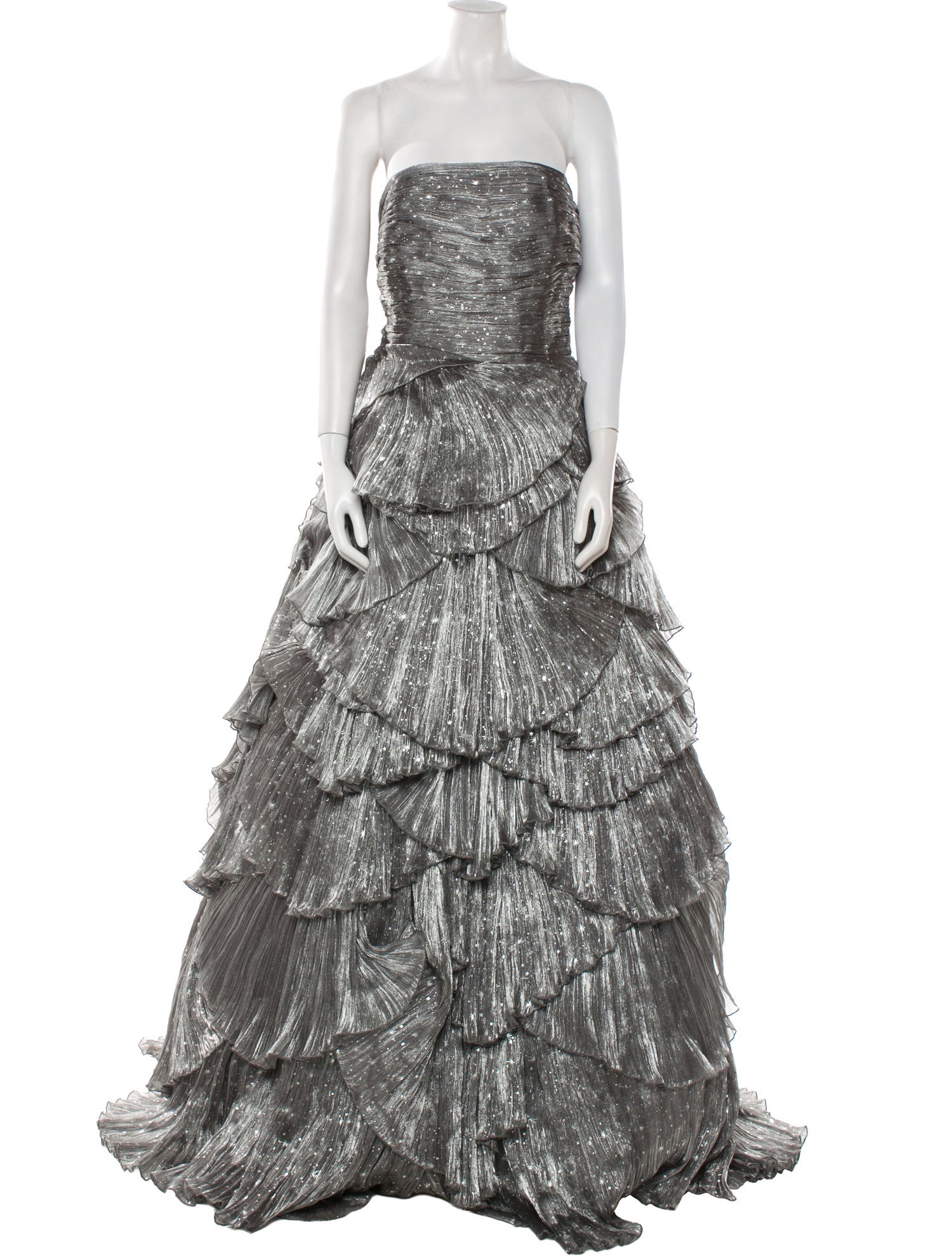 Tarik Ediz Strapless Long Dress