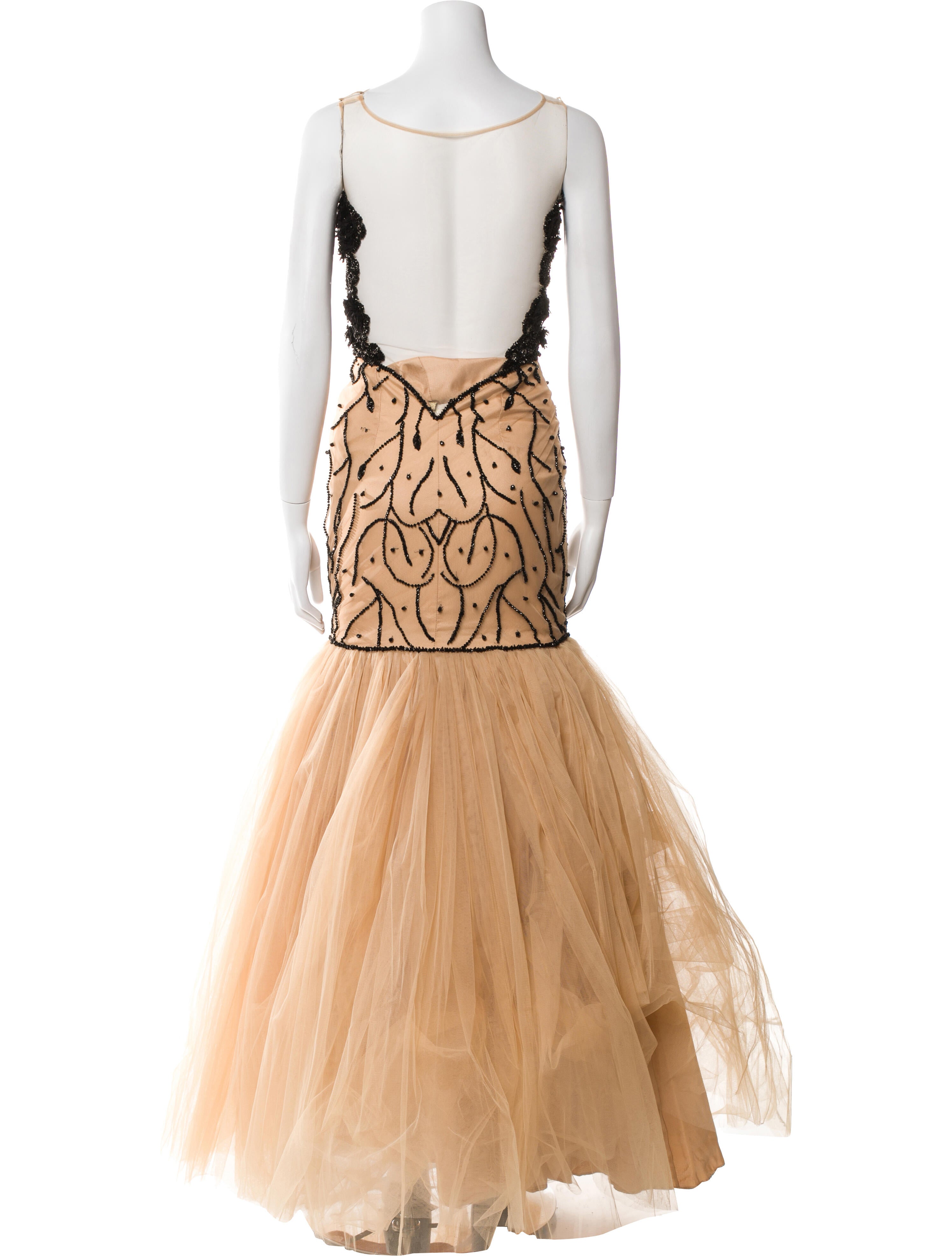 Tarik Ediz Lace Pattern Long Dress