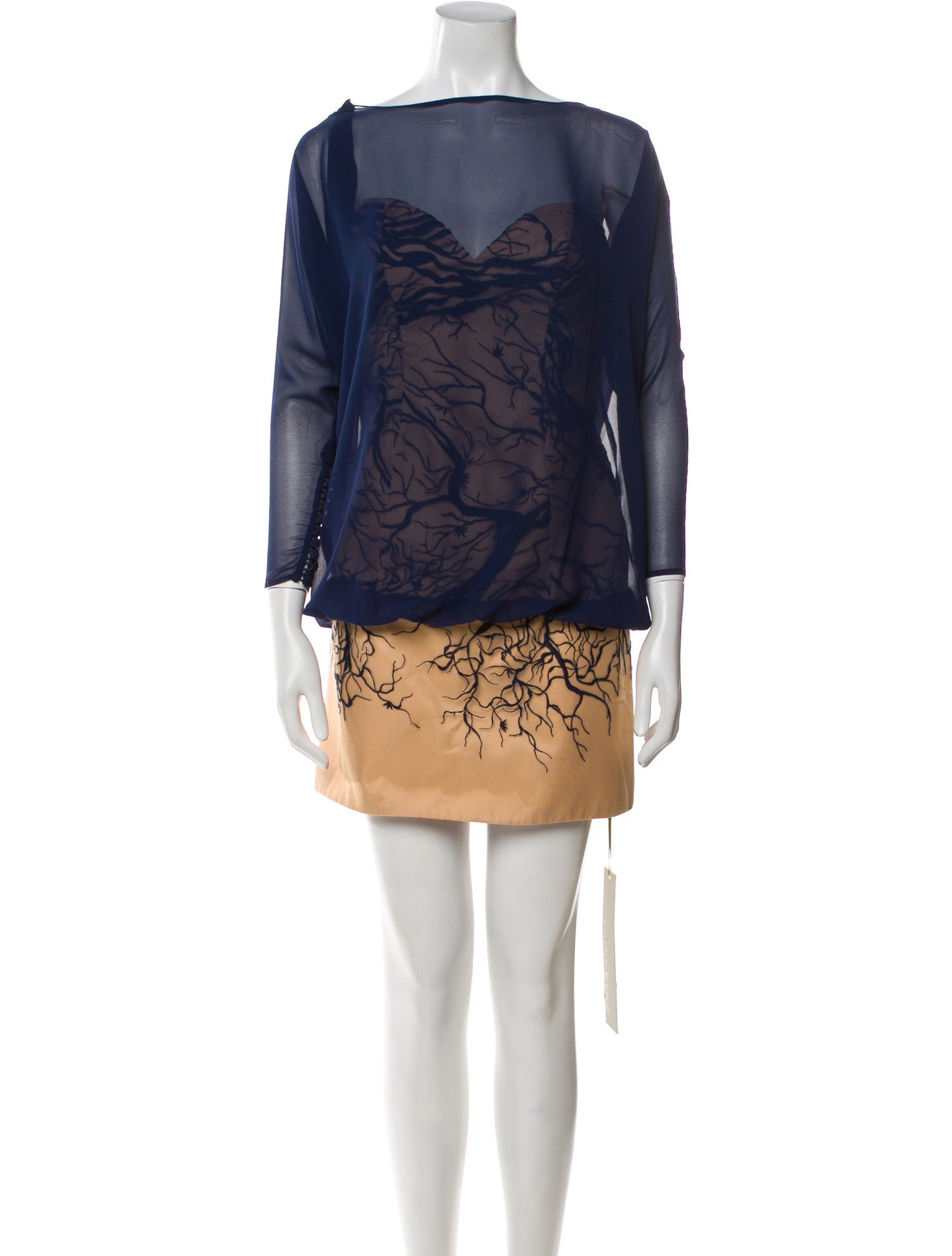 Tarik Ediz Printed Knee-Length Dress