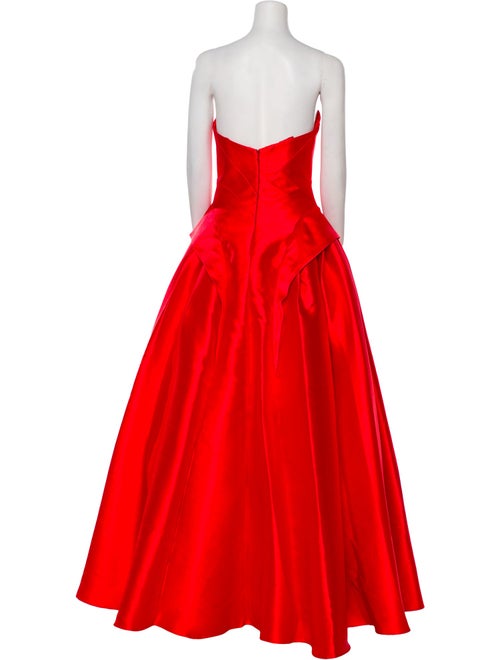 Tarik Ediz Strapless Long Dress