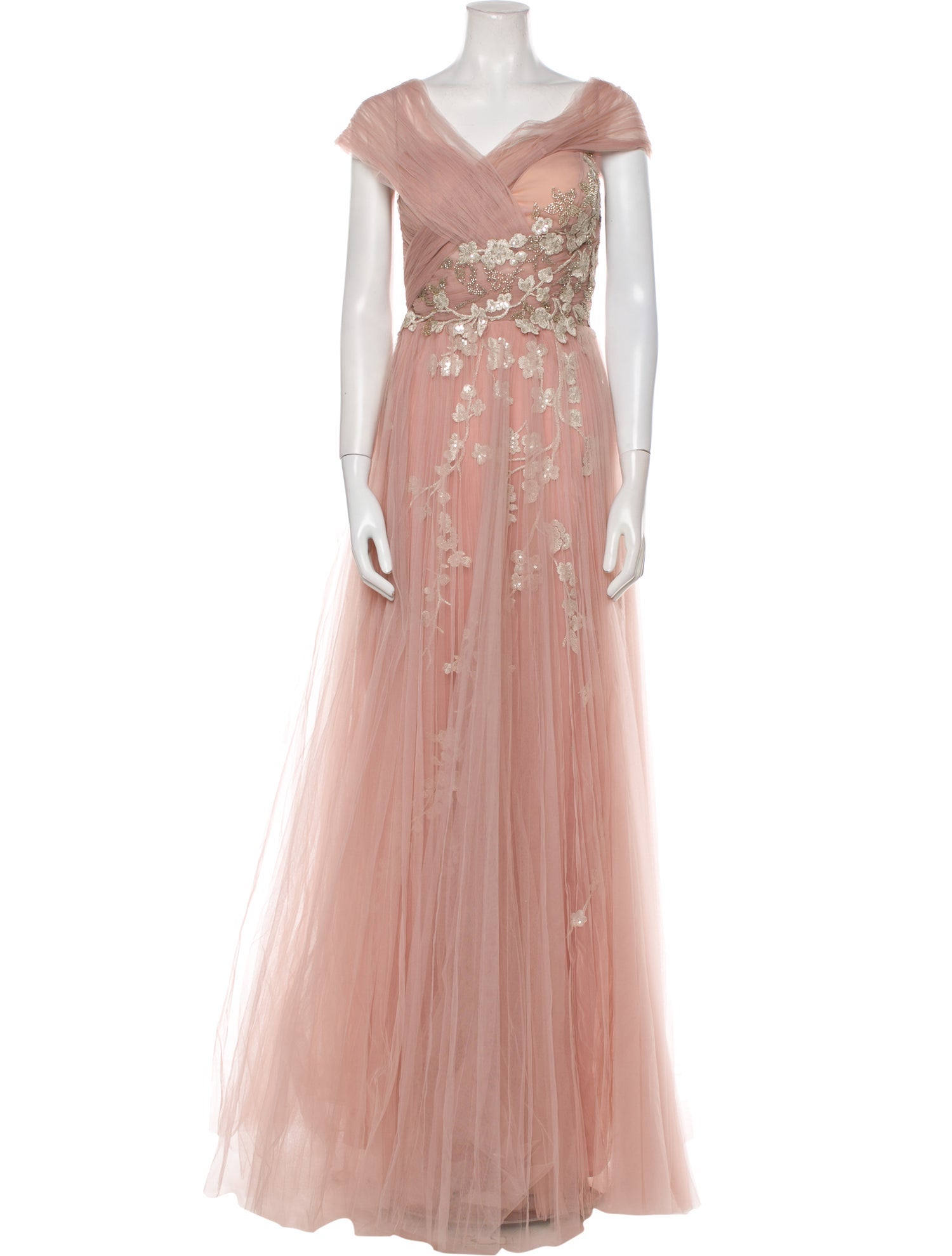 Tarik Ediz V-Neck Long Dress