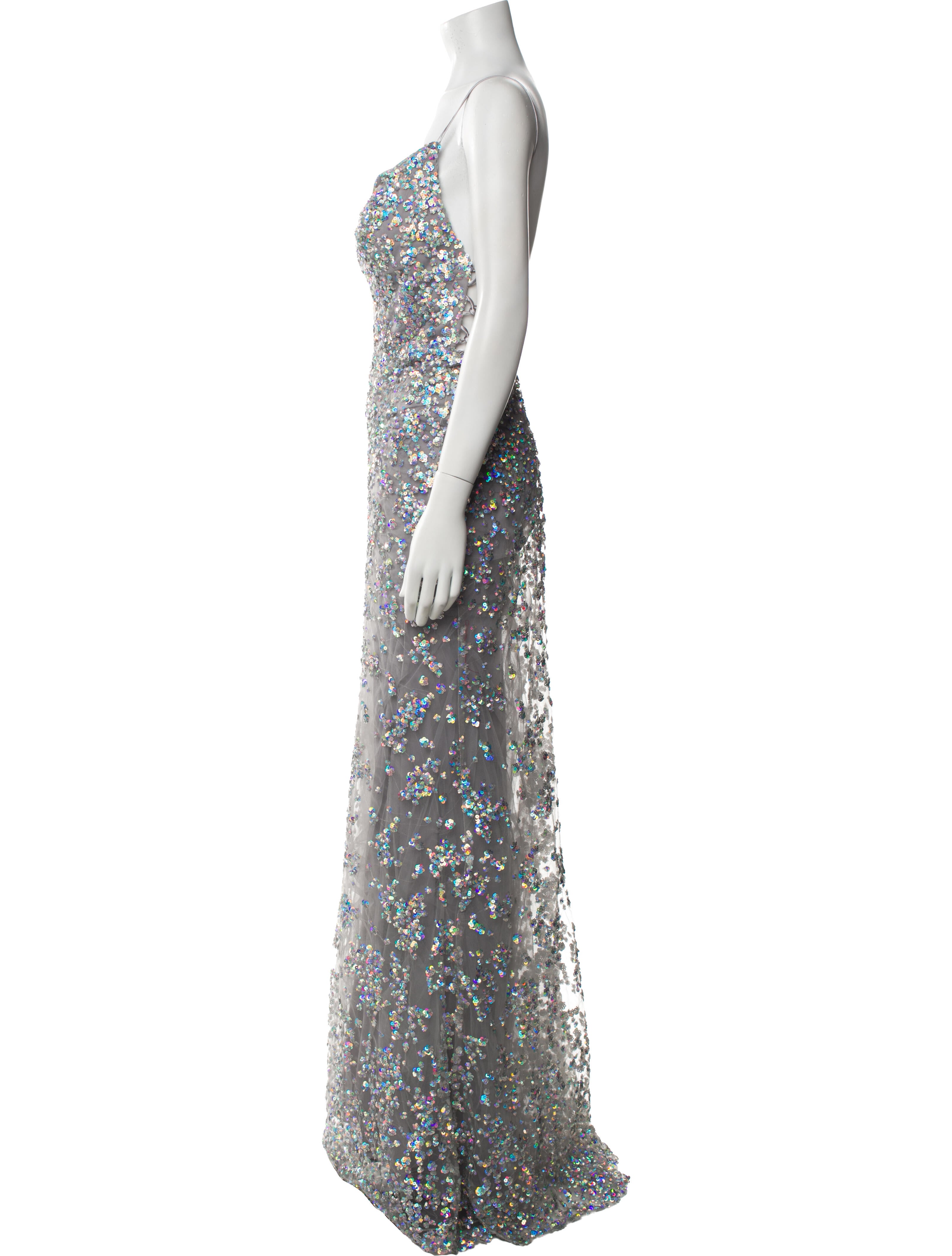 Tarik Ediz V-Neck Long Dress